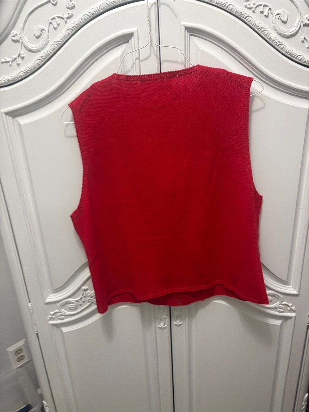 Michael Simon Red Sleeveless Zip-Front Knit Vest with Flag Accent - XL - Picture 7 of 9